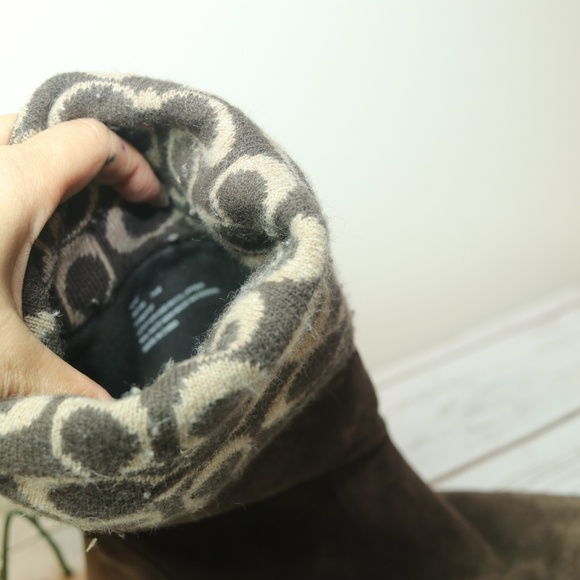 Coach Tatum Brown Suede Sig C Boots Sz 7.5 M - Picture 7 of 8